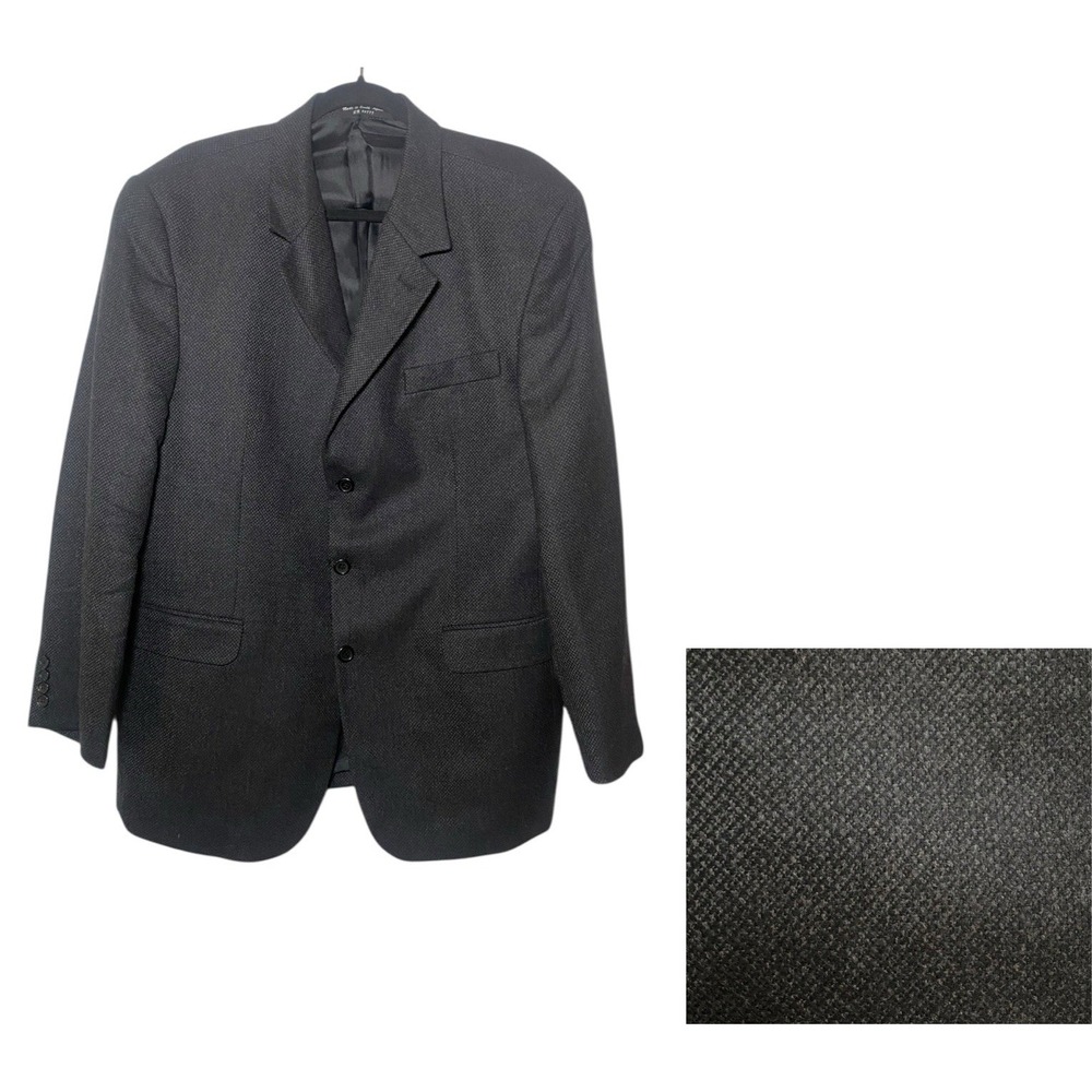 Bios Le Collezioni Mens Black 3 Button Blazer Size 42R Lambswool Original - Soft